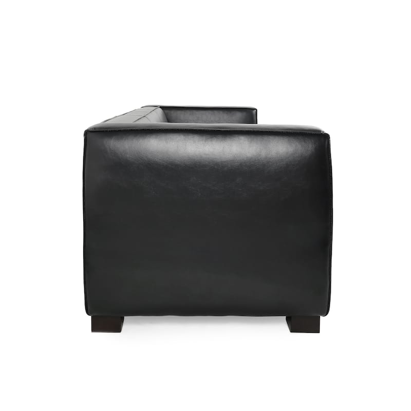 Goyette Faux Leather 3 Seater Sofa by Christopher Knight Home