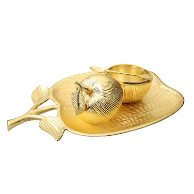 Apple Shaped Dish with Removable Honey Jar