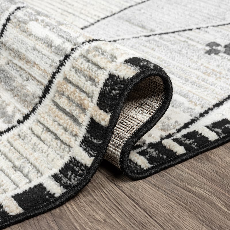 Abani Viva VIV150A Cream Grey Farmhouse Area Rug