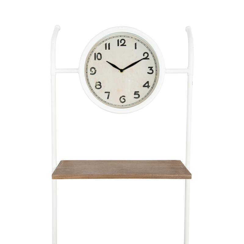 Wall Clock with Shelves and Hooks