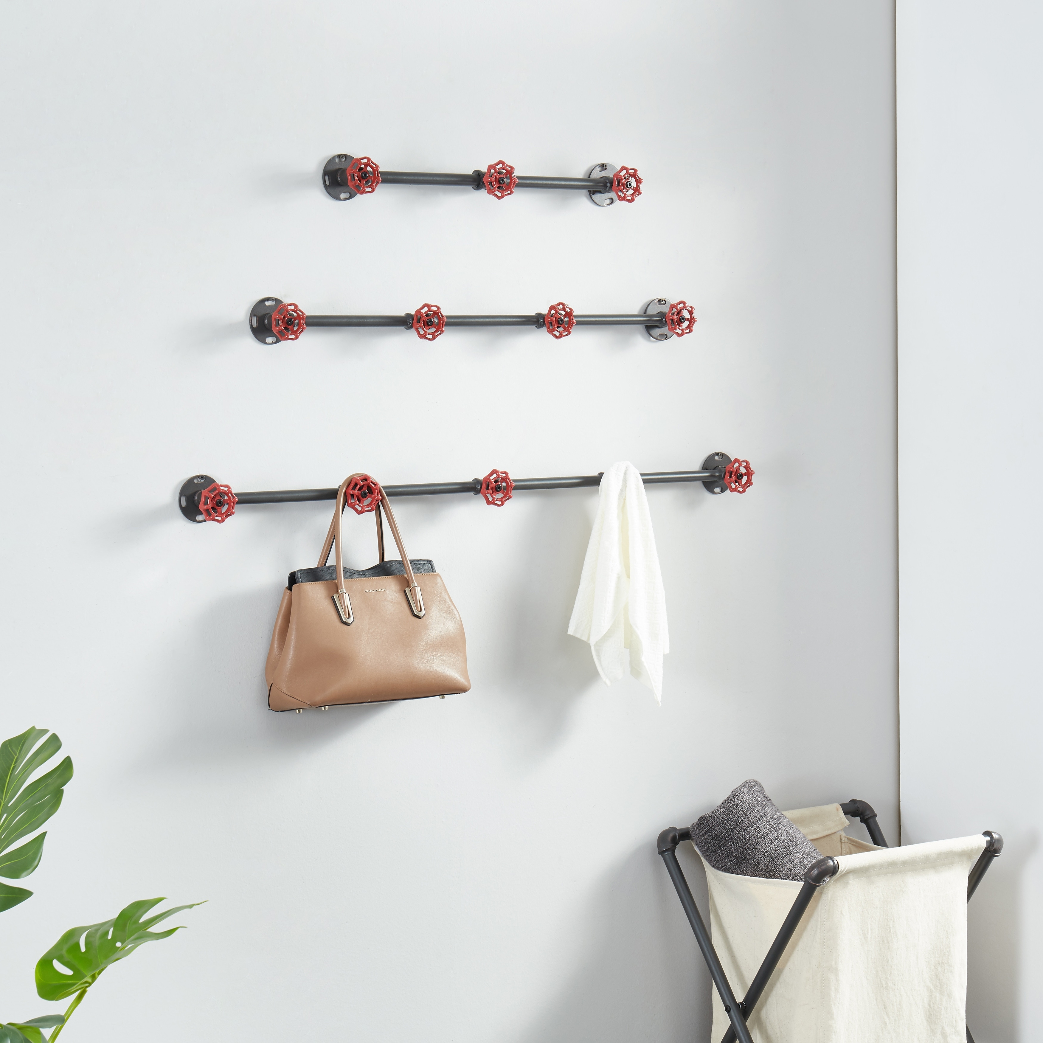 Furniture of America Cambria Industrial Sand Black Wall Coat Rack