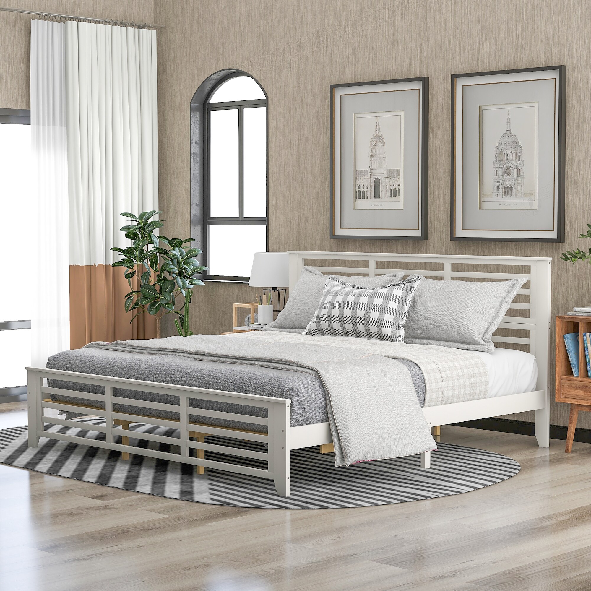 White king size shop headboard and footboard