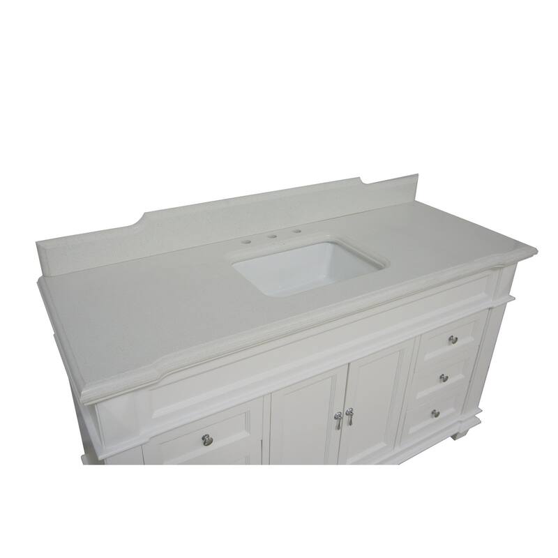 KitchenBathCollection Elizabeth 60" Single Bathroom Vanity with Quartz Top