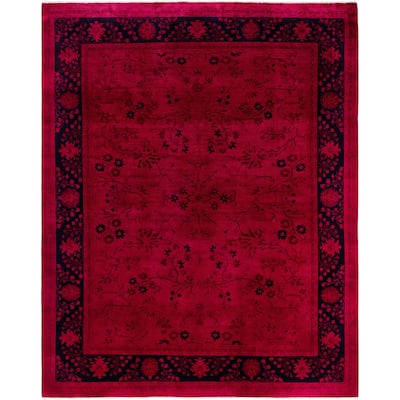 Overdyed One-of-a-Kind Hand-Knotted Area Rug - Pink - 8' 2" x 9' 10"