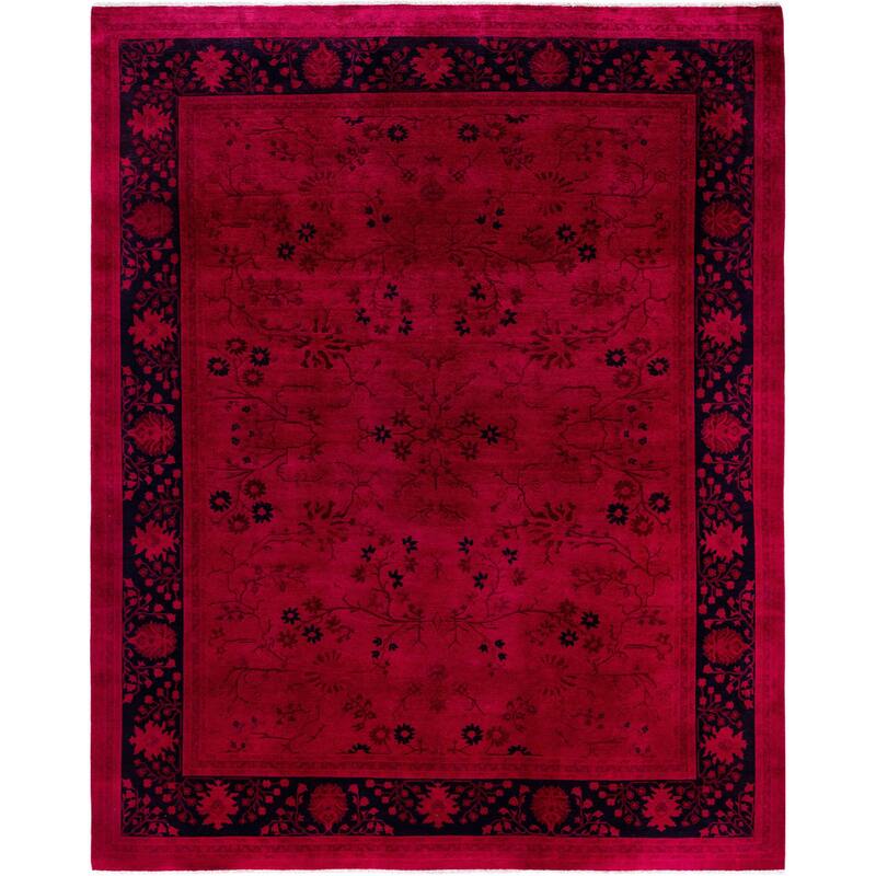 Overdyed One-of-a-Kind Hand-Knotted Area Rug - Pink - 8' 2" x 9' 10"