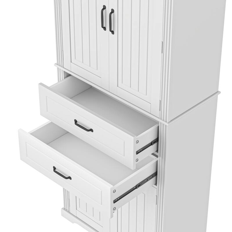 Classic Freestanding Storage Cabinet with Adjustable Shelves and Drawers