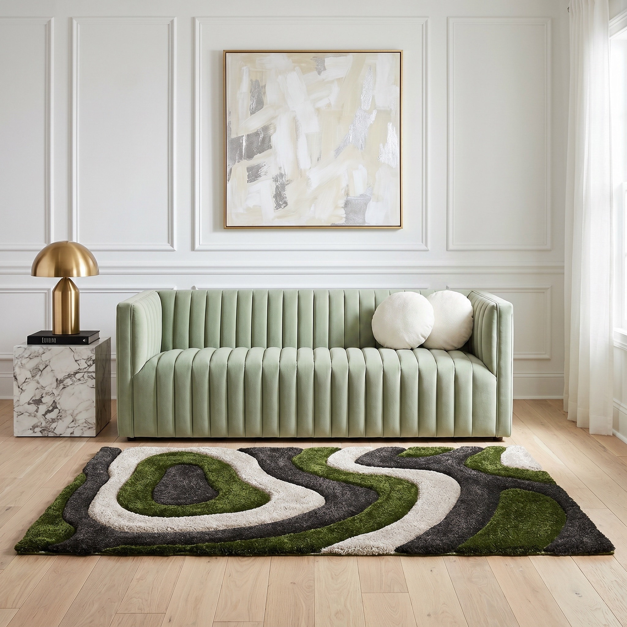 Mateos Shag Abstract Designed Area Rug - On Sale - Overstock