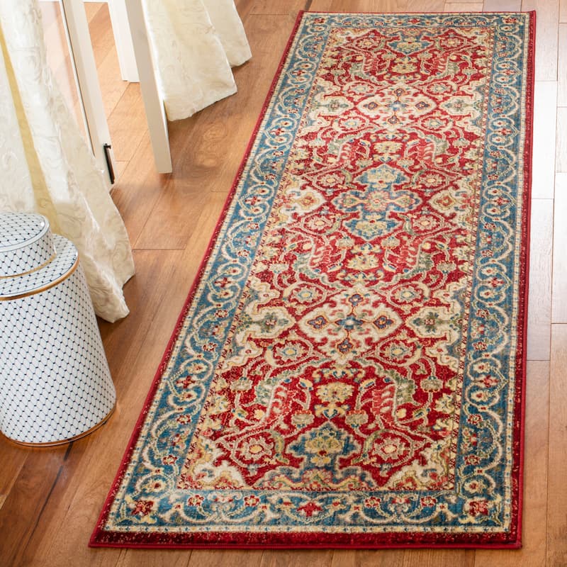 SAFAVIEH Kashan Glinda Oriental Rug - 2'6" x 12' Runner - Red/Blue