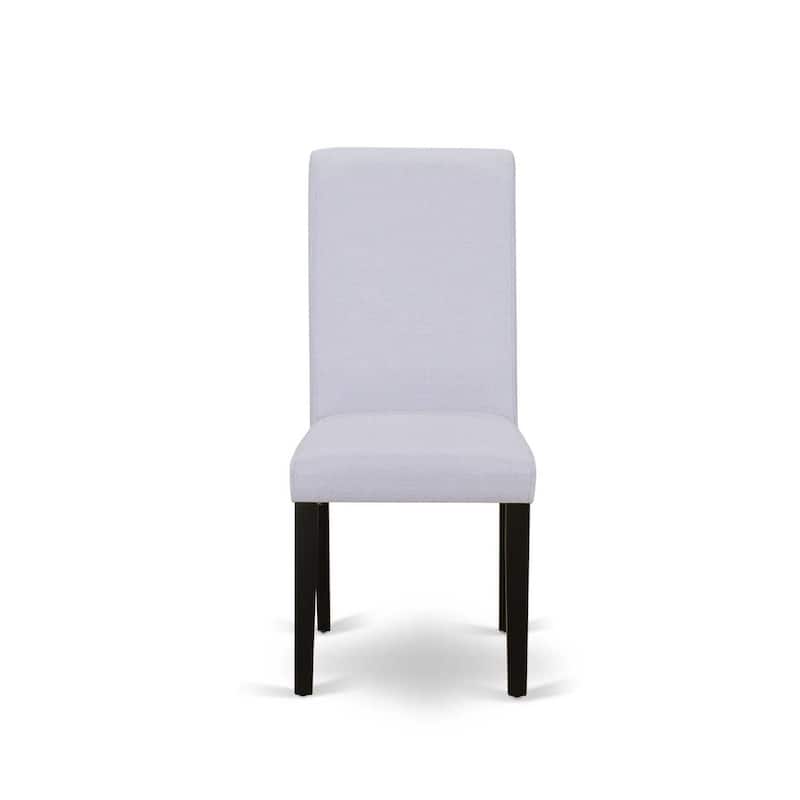 Parson Chair - Grey Fabric Dining Chair with Black Legs - Modern Accent Chair