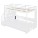preview thumbnail 34 of 36, Full Size Convertible Murphy Bunk Bed with Hydraulic Lift, Built-In Desk, Storage Staircase