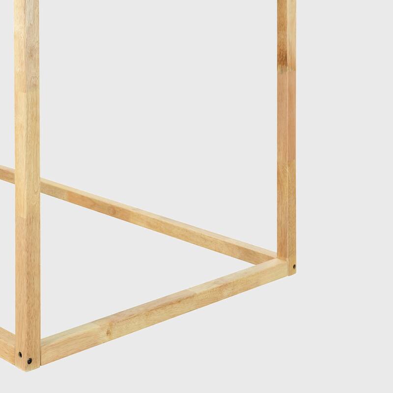 Twin Over Twin Bunk Bed Wood Bed with Tent