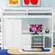 preview thumbnail 12 of 22, Full Size Loft Bed with Integrated Wardrobe, Desk, and Storage Drawers, Space-Saving White Design