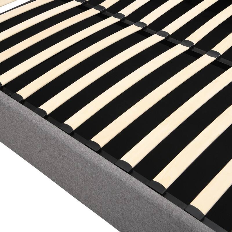 Queen size Upholstered Platform bed with a Hydraulic Storage System