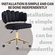 preview thumbnail 85 of 118, Velvet Home Office Desk Chair, Height Adjustable Task Chair, Armless Single Chair with Wheels, 360° Swivel Vanity Chair - N/A