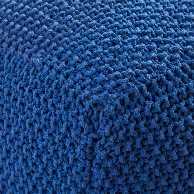 Comfortable Knitted Cotton Pouf Cube for Relaxation and Decoration
