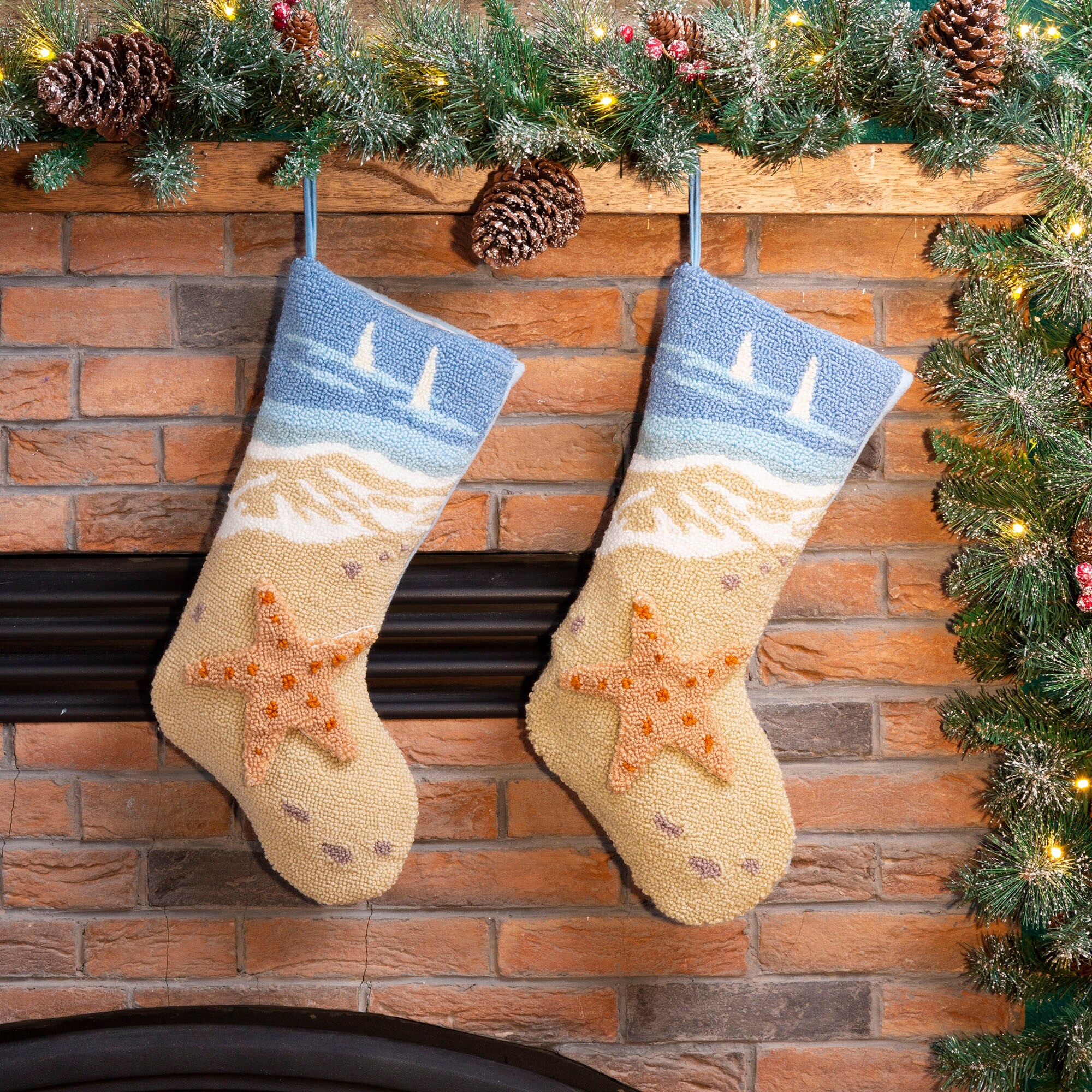 Glitzhome 19 L Hooked 3d Ocean Theme Stockings Overstock 28880275