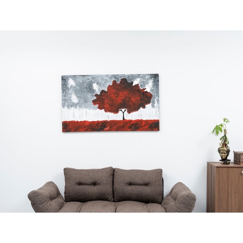 Wandela Wall Canvas Paintings 47'' x 27'' - Red