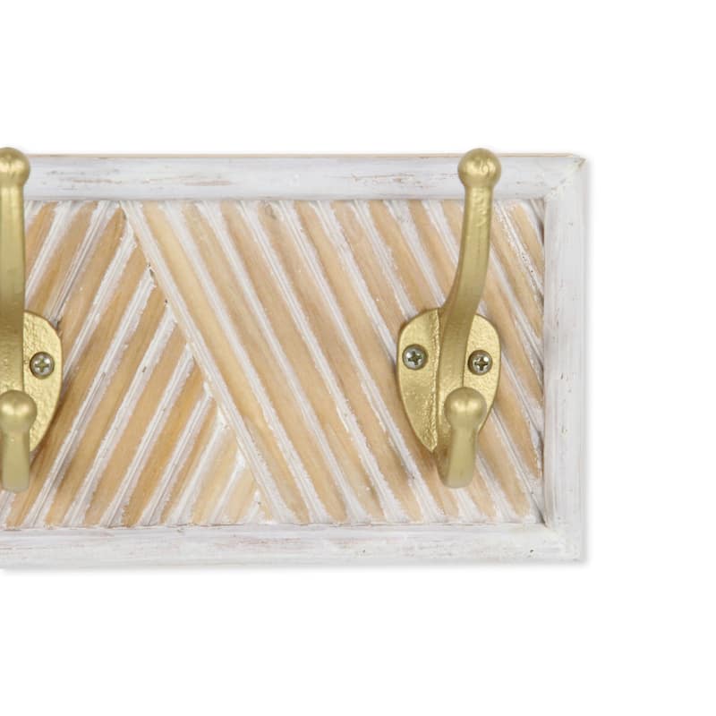 Rectangular Five Hook Coat Hanger Brown and Gold - 23.5"