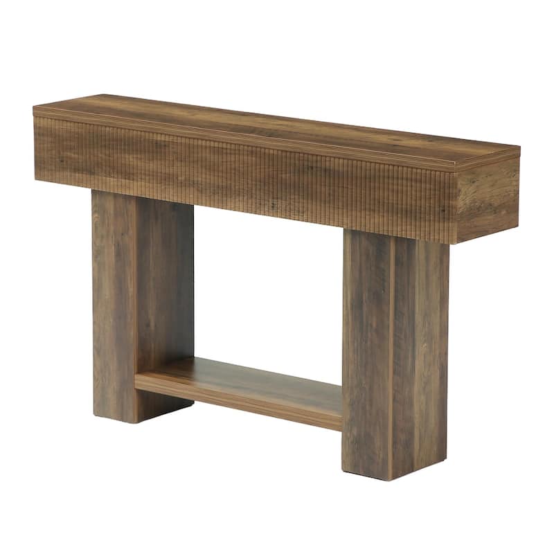 55.12'' Rustic Entryway Console Table with 2-tier Storage Shelf, Sofa Table