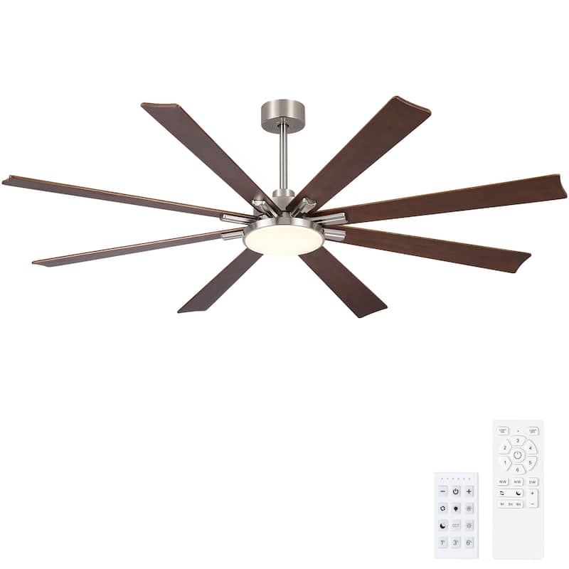 Gabriel 72 in. Indoor Black PlyWood Smart Ceiling Fan with Integrated LED, Works with Alexa/Google