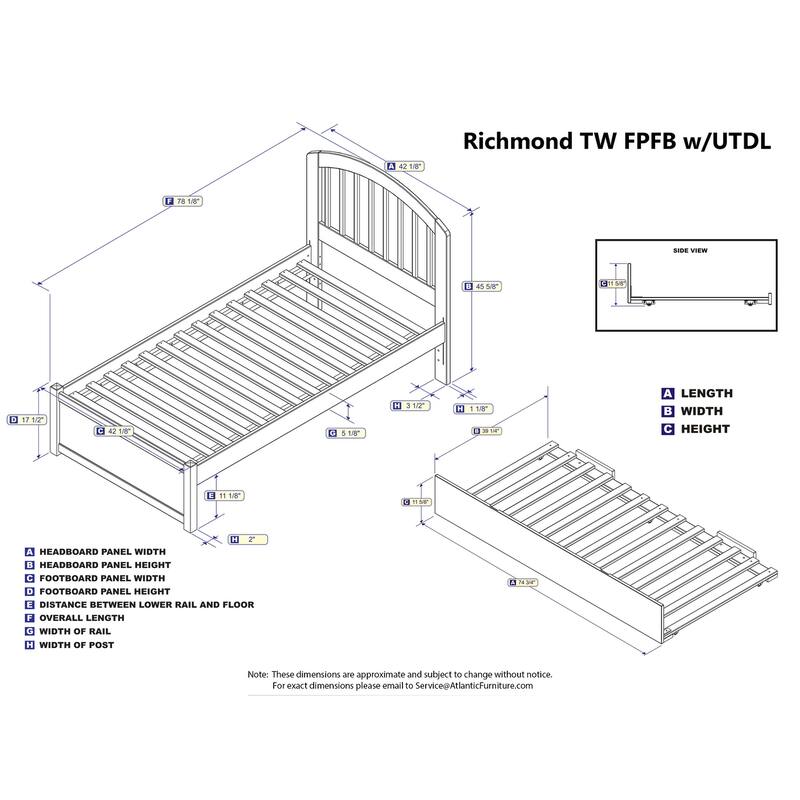 Platform Bed with Trundle - Twin Size, Modern Design, Space Saving, Home Bedroom Furniture