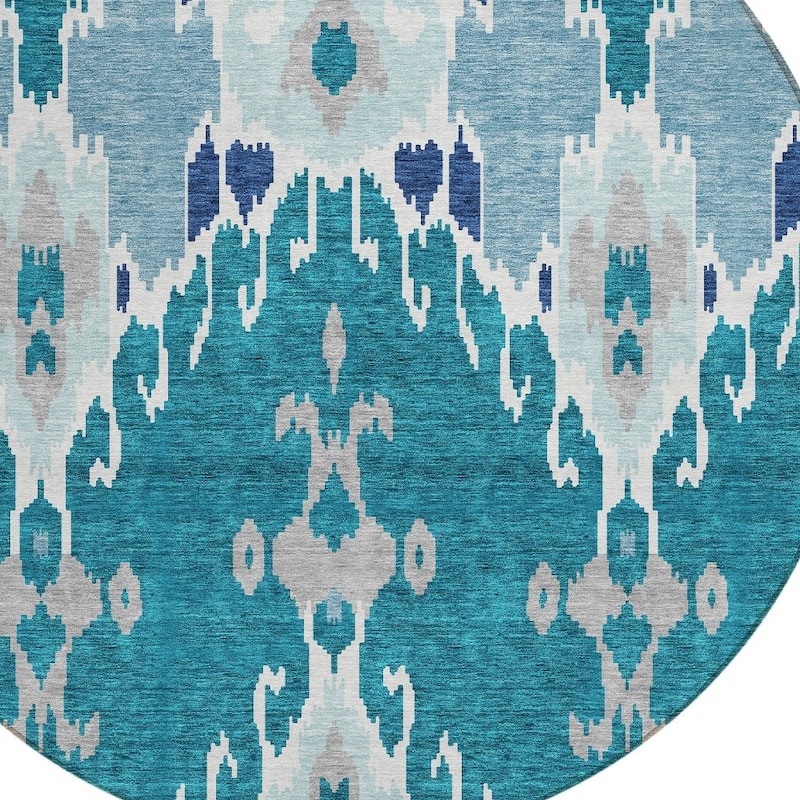 HomeRoots Ikat Transitional Rectangle Outdoor Rug