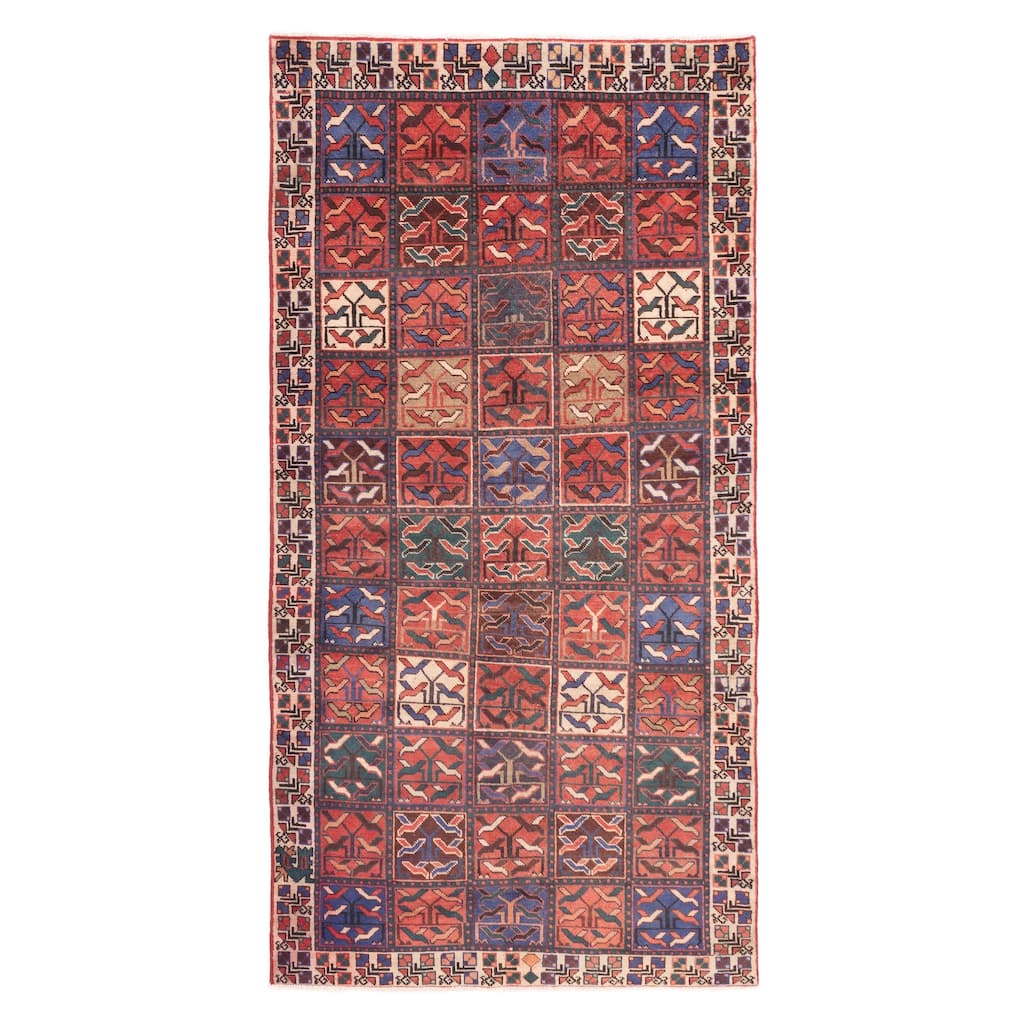 ECARPETGALLERY Hand-knotted Kayseri Vintage Red Wool Rug - 4'4 x 9'1
