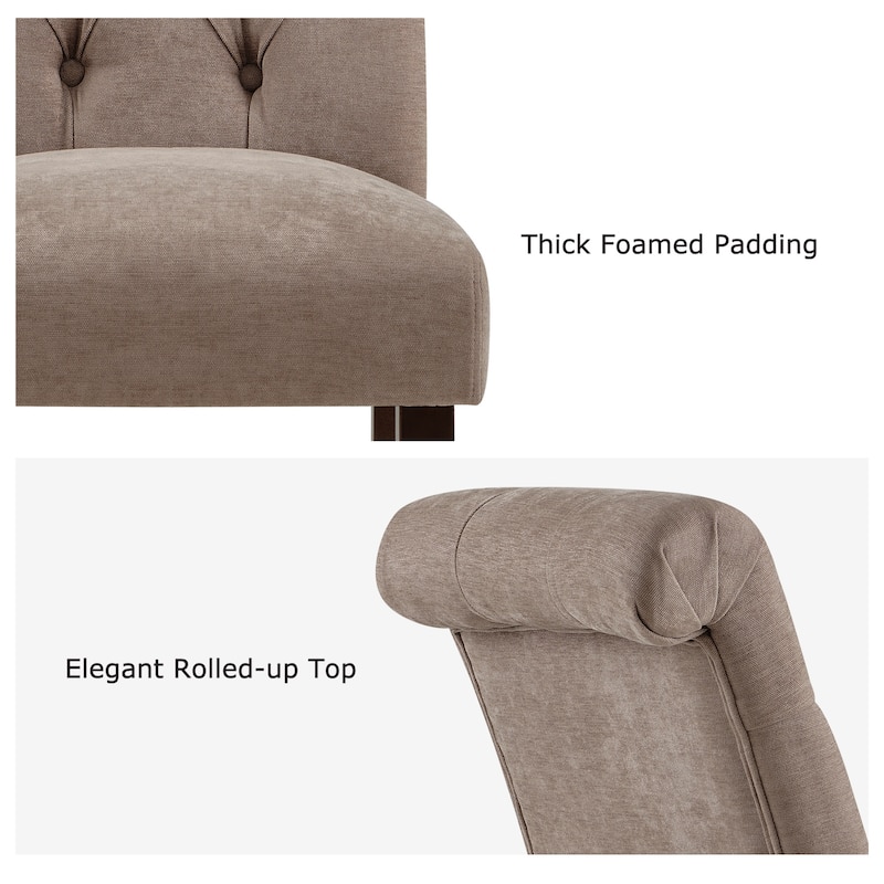 Tufted Parsons Dining Side Chairs ,Upholstered Fabric Dining Chairs Kitchen Chairs with Padded Seat(Set Of 2) - set of 2