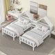 preview thumbnail 10 of 10, Double Twin Platform Bed with Nightstand, House Headboard