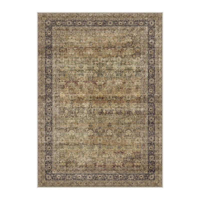 HomeRoots Floral Medallion Traditional Rectangle Area Rug