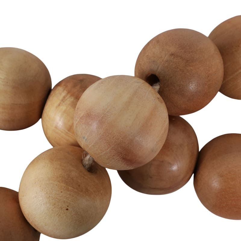 Mango Wood Jute Tassel Beaded Garland - 32"