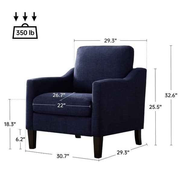 dimension image slide 1 of 2, Fabric Modern Accent Chair Armchair