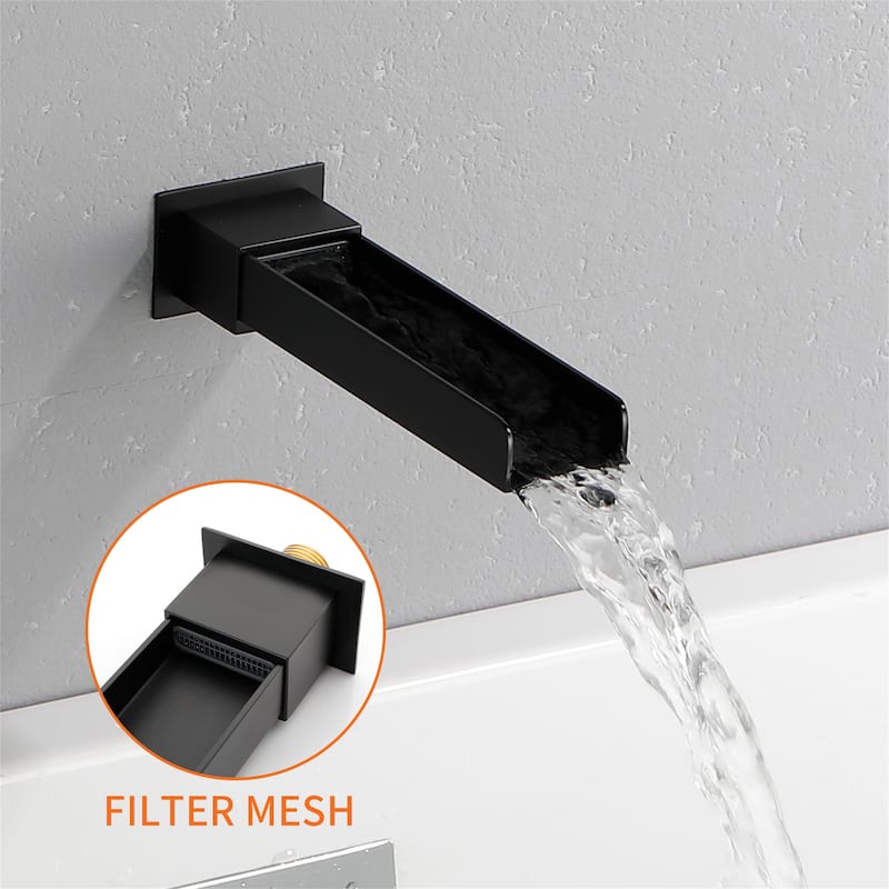 Wall Mounted Tub Shower Faucet with Rough-in Valve Rainfall Pressure Balance Shower System with Tub Spout