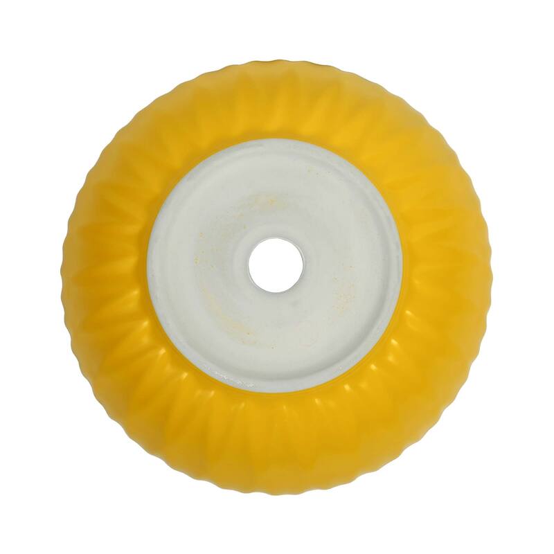 16 inch Round Ceramic Vessel Bathroom Sink - Modern Textured Bowl Design - 16" Round