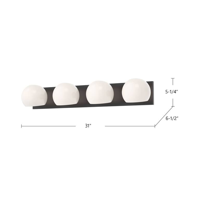 Alora Lighting VL548431SM Willow 4 Light 31" Wide Vanity Strip with