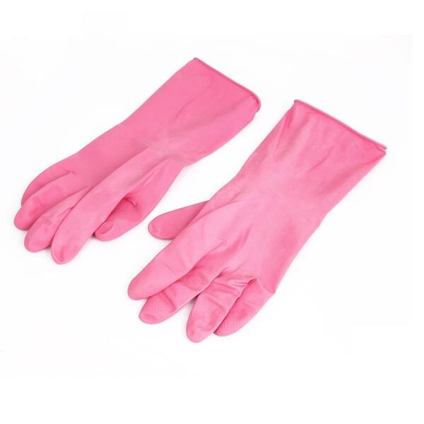 Shop Unique Bargains 30cm Long Rubber Household Kitchen Dish Cleaning Washing Gloves Fuchsia Pair On Sale Overstock 17600208