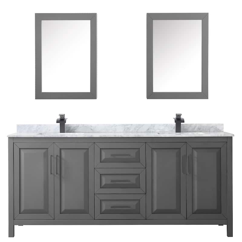 Wyndham Collection Daria 80" Free Standing Double Vanity Set with MDF