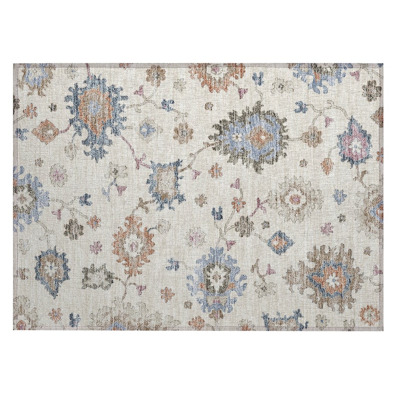 Machine Washable Indoor/ Outdoor Traditional Persian Chantille Rug