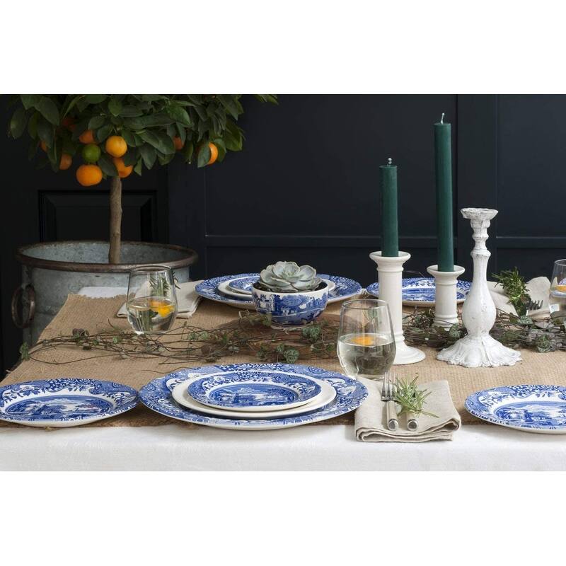 Spode Set of 4 Blue Italian Wine Glasses - 16 oz.