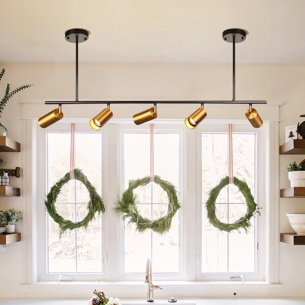5 Light Modern Farmhouse Linear Swivel Track Lighting Spotlight for Kitchen Island On Sale Bed Bath Beyond 40237475