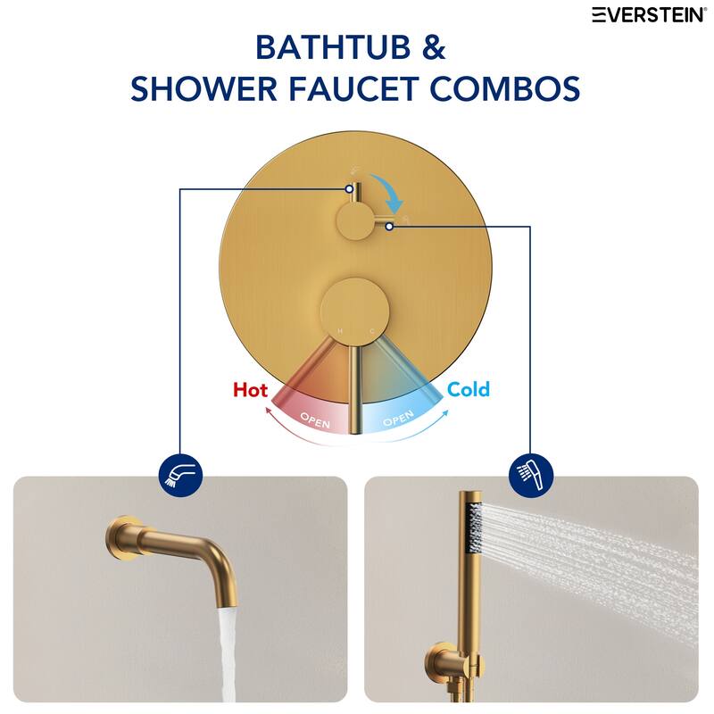 Wall-Mount Tub and Handheld Shower Faucet Set