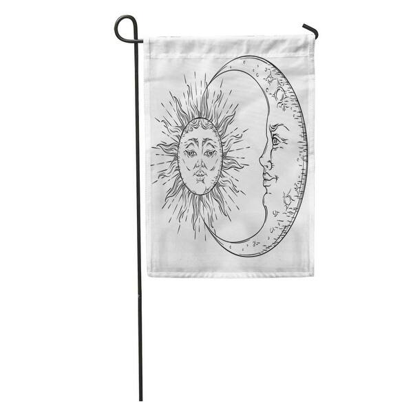 Shop Astrology Antique Sun And Crescent Moon Boho Chic Tattoo Drawing Garden Flag Decorative Flag House Banner 12x18 Inch On Sale Overstock 31369567