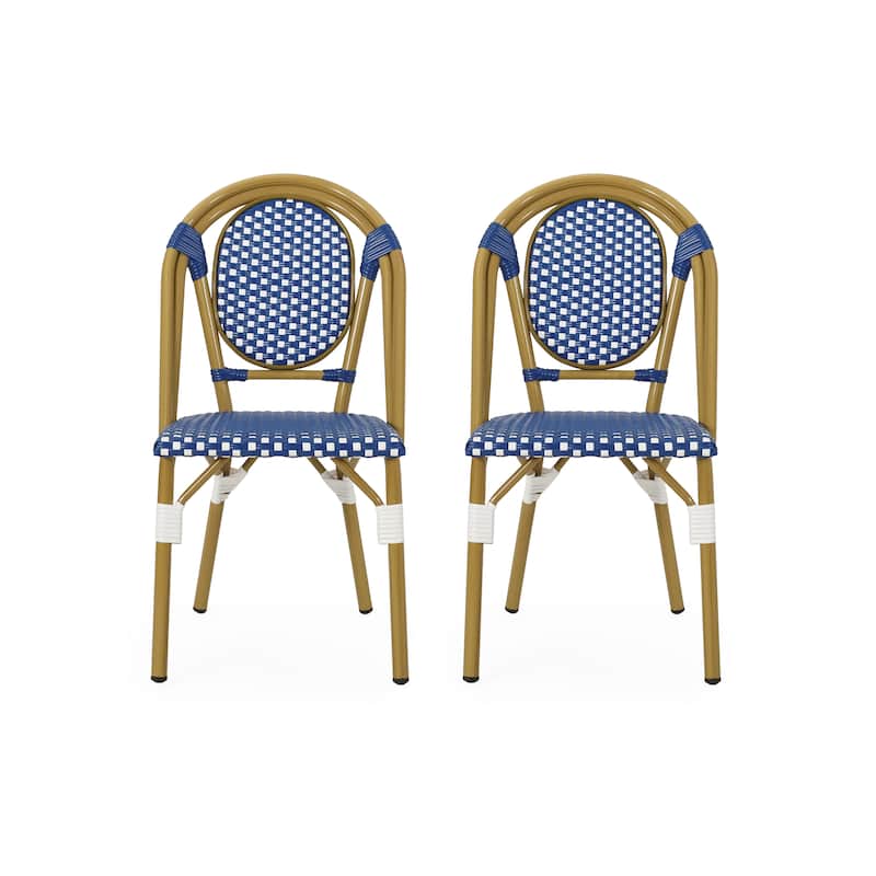 Remi Outdoor French Cafe Style Chairs (Set of 2) by Christopher Knight Home