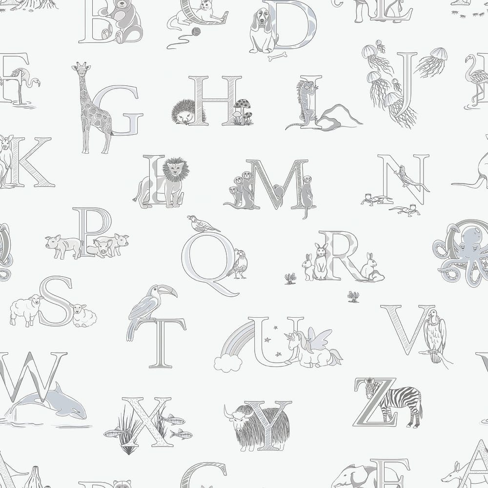 Galerie Wallcoverings Just 4 Kids 2 Letter Animals Non-woven Matte Wallpaper Roll