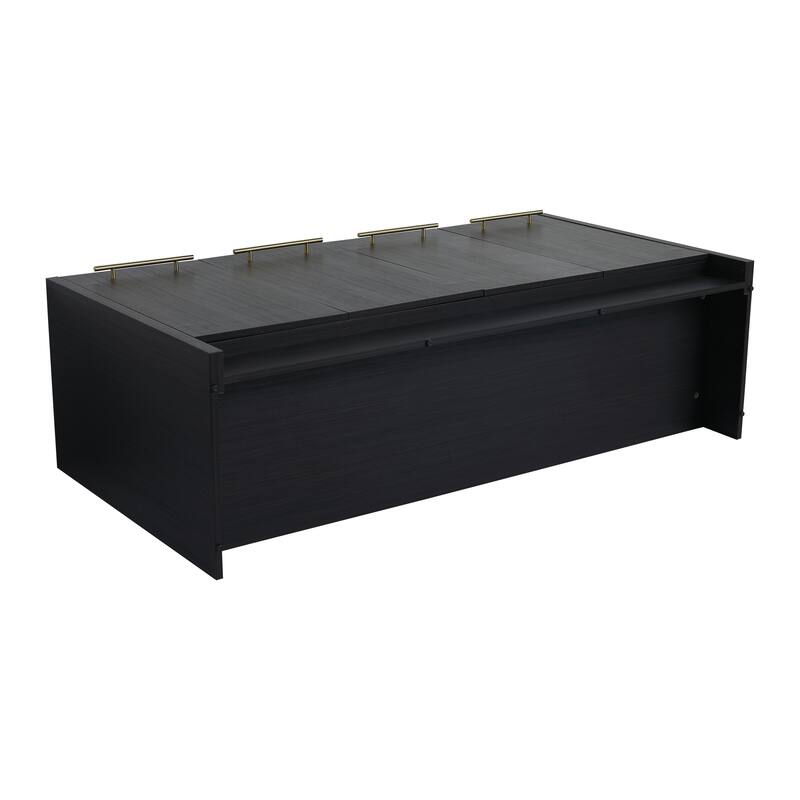 24" Bathroom Vanity with Soft-Close Doors and Spacious Storage, Black Chestnut Finish, Freestanding Design, Vanity Base Only