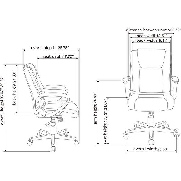 Lorell Soho Highback Leather Chair Black Bonded Leather Seat Black