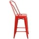 preview thumbnail 63 of 97, 24'' High Metal Indoor-Outdoor Counter Height Stool with Back