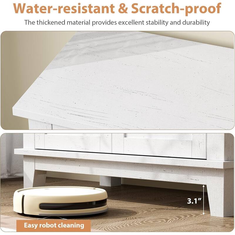 3-Tiers Adjustable Shelf Storage Cabinet, Multi-Functional Entryway