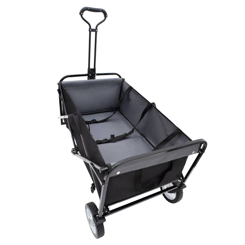 360 lb Collapsible Wagon Cart with Strapping System & 3-Pack Waterproof Liners