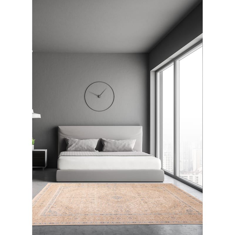 ECARPETGALLERY Hand-knotted Antalya Vintage Beige Wool Rug - 9'7 x 12'10